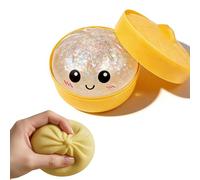 Giant Mystery Dumpling Squishy, Bao Bun Stress Toy, Jumbo Dumpling Squishy Toy With Steamer Box, Funny Slow-Rise Stress Toys for Adults & Kids, Anxiety Relief Fidget Toy (Transparent)