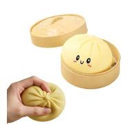 Giant Mystery Dumpling Squishy, Bao Bun Stress Toy, Jumbo Dumpling Squishy Toy With Steamer Box, Funny Slow-Rise Stress Toys for Adults & Kids, Anxiety Relief Fidget Toy (Yellow-b)