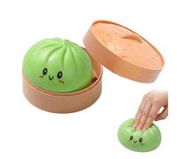 Giant Mystery Dumpling Squishy,Cute Steamer Bun Design,Dumpling Squishy Toy With Steamer Box,Soft Squeeze Dough Hand Fidget Toys,Stress & Anxiety Relief squishy dumplings toy for Kid & Adult (Green)