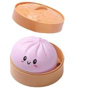 Giant Mystery Dumpling Squishy, Giant Squishy Dumpling Stress Toy with Steamer Box, Squeeze Dough Hand Fidget Toys,Stress Relief Dumplings Squishys Squeeze Toy, Glitter Dumplings Stress Ball (Purple)