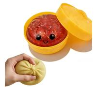 Giant Mystery Dumpling Squishy, Squishy Dumpling Toy with Steamer Box, Stress Relief Dumplings Squishys Squeeze Toy, Anxiety Relief Sensory Dough Toy,Squishys Dumplings for Adults & Kids (Big Red)