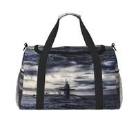 Giant Nuclear Ship Full Print Travel Duffle Bag with Adjustable Shoulder Strap,Large Capacity Twill Polyester Crossbody Bag for Gym,Weekend Trips Outdoor Activities