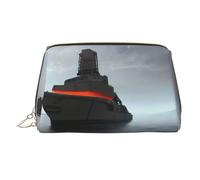 Giant Nuclear Ship Printed Portable Beauty Case, Compact Travel Pouch with Organized Interior Slots for Daily