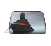 Giant Nuclear Ship Printed Portable Beauty Case, Compact Travel Pouch with Organized Interior Slots for Daily