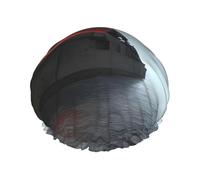 Giant Nuclear Ship Printed Reusable Bathing Cap, Dual Layer Hair Cover For Long Thick Hair, 10.6in Headgear