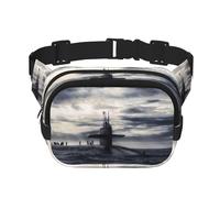 Giant Nuclear Ship Square Double-Layer Waist Bag with All-Over Print,Durable Twill Fabric, Multi-Pocket Fanny Pack for Outdoor Sports Travel