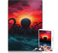 Giant Octopus Rising from The Sea Adult Jigsaw Puzzles 1000 Pieces Smart Fun Educational Game Great Heartfelt Meaningful Present Size 50x75cm