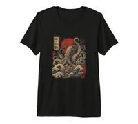Giant Octopus & Wild Waves Ukiyo-e Sea Monster Premium T-Shirt