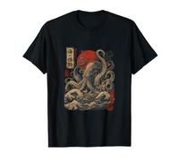 Giant Octopus & Wild Waves Ukiyo-e Sea Monster Value Graphic T-Shirt