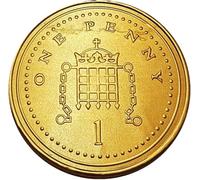 Giant One Penny 1p Coin Gold Foiled Milk Chocolates 80g (Pack of 1) Christmas Hamper Gift Stocking Festive Holiday Milk Chocolate Medallion 80G