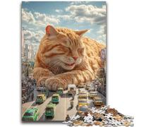 Giant Orange Cat Jigsaws 1000 Pieces for Adults,for Educational Game Challenge Toy for Is Ideal As A Gift for The Whole Family (50x75cm)