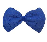 Giant Oversized Sequin Bowtie Dickie Bowtie 11"x 8" Clown Fancy Dress Accessory [Royal Blue]