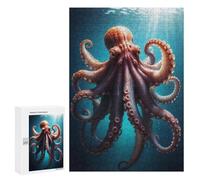 Giant Pacific Octopus, 300 PCS Challenging Puzzle for Adults, Thoughtful Present, with A Decorative Finished Picture