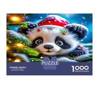 Giant Panda 100% Recycled Cardboard Christmas Panda 1000Pc Jigsaw Puzzle Adults Fun Activity for Rainy Days 70x50cm/1000pcs