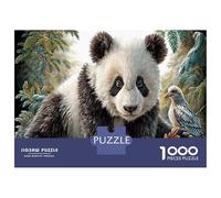 Giant Panda 1000 Piece Jigsaw Forest Fallen Leaves As A Gift Mental Relaxation Birthday Present Wall Decor Framed Puzzle Art for Adults 52x38cm/1000pcs