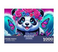 Giant Panda 1000 Piece Jigsaw Puzzle Funny Cartoon Artwork Jigsaw Sustainable Jigsaw for Adults Teens 38x26cm/1000pcs