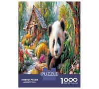 Giant Panda 1000 Piece Panda near Cozy Forest Cottage Jigsaw Puzzles for Puzzles 1000 Pieces Jigsaw for Adults Challenging Educational Games Gifts for Men, 52x38cm/1000pcs