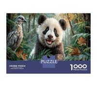 Giant Panda 1000 Piece Puzzle Autumn Ferns for Relaxation First-Time Jigsaw Users Memory Improvement Small Gift Idea 52x38cm/1000pcs