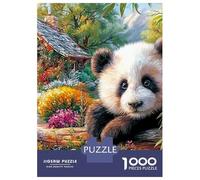 Giant Panda 1000 Piece Recycled Cardboard Panda in Blooms Puzzle, Concentration Training, Personalised Gift, Wall Decor & After-School Fun 70x50cm/1000pcs