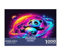 Giant Panda 1000 Piece Recycled Paper Puzzle Game - Panda Cosmic Sphere Space Playful Vibrant The Whole Family Activity for Home Wall Decoration38x26cm/1000pcs