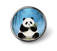 Giant Panda Animal Lapel Pin Round Button Badge Wildlife Enamel Style Brooch Metal Pinback for Hat Bag Clothing Gift