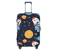 Giant Panda Astronaut Elastic Travel Luggage Cover Suitcase Protector, Print Suitcase Baggage Cover Anti-Scratch