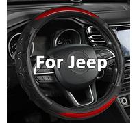 GIANT PANDA Car Steering Wheel Cover Custom Fits Jeep 14.5-15 inches Steering Wheel, 3D Honeycomb Hole Anti-Slip Grip - Red