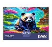 Giant Panda Colourful Panda in Cosmic Blooms 1000 Pieces Jigsaws Adults And Children Fun Activity for Rainy Days 38x26cm/1000pcs