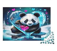 Giant Panda Colourful Panda in Heart-shaped Ice 1000 Pcs Jigsaws for Adults The Impossible Challenge Fun Present 70x50cm/1000pcs