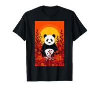 Giant Panda Flowers Sunset Jungle T-Shirt
