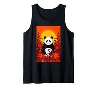 Giant Panda Flowers Sunset Jungle Tank Top