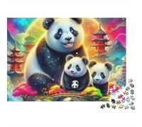Giant Panda Jigsaw Puzzle Bamboo Mammal Pair 1000 Piece Recycled Cardboard Rainy Day Quiet Time Hobby for Adults Teenagers Enthusiasts Beginners 70x50cm/1000pcs