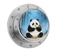 Giant Panda Kitchen Timer - Mechanical Visual Timer, Stainless Steel Digital Timers with Magnetic Base Egg Timers for Hard Boiled Eggs 60-Minute Countdown Kitchen Clock for Cooking