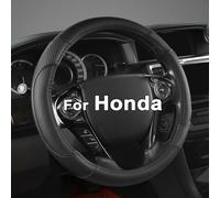 GIANT PANDA Microfiber Leather Steering Wheel Cover for Honda Accord,Civic,CR-V,HR-V,Pilot(Diamond-Pattern-Black-Standard Size)