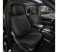 GIANT PANDA Neoprene Front Car Seat Covers, Leak-Proof & Waterproof Car Seat Protector Fit 95% Cars Trucks Sendans Jeep Van SUV Pickup（Grey/Gary+Black） 2PCS