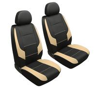 GIANT PANDA Neoprene Front Seat Covers for Toyota, Leak-Proof & Waterproof Car Seat Protector Fit Toyota Rav4 Camry Highlander Corolla Prius（Beige+Black） 2PCS（Beige+Black） 2-Pack