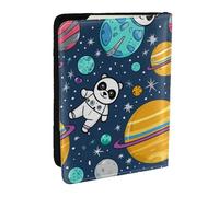 Giant Panda Planet Printed Passport Holder,Travel Pu Leather Passport Cover Case Organiser for Men Women,6.5 Inch