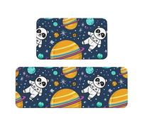 Giant Panda Planet Rug Cushioned Kitchen Rugs Sets Of 2 Comfort Standing Mat For Home Decor Sink,Kitchen Mats For Floor Non Slip Washable ，Laundr 17"X47"+17"X30"