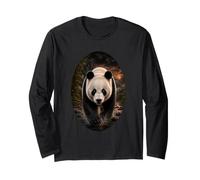 Giant Panda Sunset Forest Wildlife Nature Panda Lover Long Sleeve T-Shirt