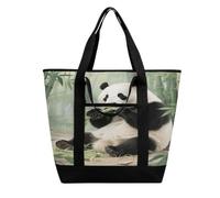 Giant Pandas Eating Bamboo Shopping Bag Tote Bag Reusable Grocery Bags
