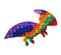 Giant Parasaurolophus Pop It Fidget Toy, Rainbow Tie-Dye Pastel Colors, 29.5cm Silicone Dinosaur Sensory Stress Relief Toy, Reusable Bubble Popper for Kids and Adults (Rainbow)