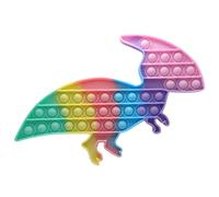 Giant Parasaurolophus Pop It Fidget Toy, Rainbow Tie-Dye Pastel Colors, 29.5cm Silicone Dinosaur Sensory Stress Relief Toy, Reusable Bubble Popper for Kids and Adults (Pastel)