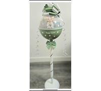 Giant Personalised Easter Fillable Lollipop, 80cm High, Green and White with Bunny Design, Happy Easter Theme
