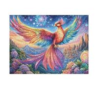 Giant Phoenix Soaring Over Fantasy Castles 500-piece Jigsaw Puzzle Set For Adults Teens 14+ Logic Skill Indoor Game Family Game Night Summer Thick Cardboard 500 PCS