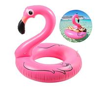 Giant Pink Flamingo Pool Float for Adults Ninonly 47" Tall Inflatable Flamingo Swim Ring, Thick PVC Adult Swimming Rubber Ring for Summer Beach Parties, Lake Vacations & Pool Lounging (Ages 14+)