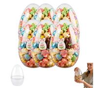 Giant Plastic Egg 30x20cm Large Easter Eggs To Fill, Clear Empty Jumbo Shells for Kids Hunt, Waterproof Paintable Craft Decorations, 1/2/4/6 Pack (6)