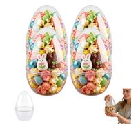Giant Plastic Egg 30x20cm Large Easter Eggs To Fill, Clear Empty Jumbo Shells for Kids Hunt, Waterproof Paintable Craft Decorations, 1/2/4/6 Pack (4)