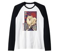 Giant Pomeranian Dog Tokyo Kaiju Fluff Around and Find Out Raglan Baseball Tee