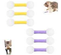 Giant Q Tip Cat Toy, Bid Qtip Cat Toy, 2025 New Set of 6 Soft Plush Kicker Toys, Funny Sturdy Chew Teeth Cleaning Enrichment, Interactive Kitty Kick Sticks for Cats Lovers Gift(6pcs-Purple+Yellow)