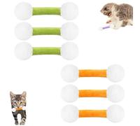 Giant Q Tip Cat Toy, Bid Qtip Cat Toy, 2025 New Set of 6 Soft Plush Kicker Toys, Funny Sturdy Chew Teeth Cleaning Enrichment, Interactive Kitty Kick Sticks for Cats Lovers Gift(6pcs-Orange+Green)